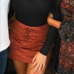 Burnt Orange Suede skirt